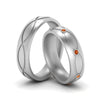 Load image into Gallery viewer, infinity-engraved-his-and-her-orange-sapphire-matching-bands-in-white-gold-FD9352BGSAOR-NL-WG.jpg