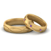 Load image into Gallery viewer, infinity-engraved-his-and-her-purple-topaz-matching-bands-in-yellow-gold-FD9352BGVITO-NL-YG.jpg