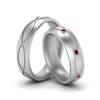 Load image into Gallery viewer, infinity-engraved-his-and-her-ruby-matching-bands-in-white-gold-FD9352BGRUDR-NL-WG.jpg