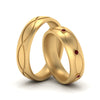 Load image into Gallery viewer, infinity-engraved-his-and-her-ruby-matching-bands-in-yellow-gold-FD9352BGRUDR-NL-YG.jpg