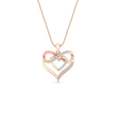 Diamond Accent Double Heart Infinity Pendant Necklace