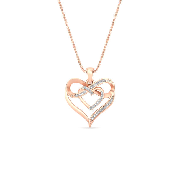 ブリリアント ハート(S) Diamond Accent Double Heart Infinity Pendant Necklace
