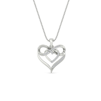 Diamond Accent Double Heart Infinity Pendant Necklace