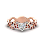 Load image into Gallery viewer, infinity-heart-shaped-twist-diamond-engagement-ring-with-ruby-in-rose-gold-FD11157HTRGRUDRANGLE3-NL-RG
