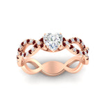 Load image into Gallery viewer, infinity-heart-shaped-twist-diamond-engagement-ring-with-ruby-in-rose-gold-FD11157HTRGRUDRANGLE3-NL-RG
