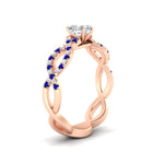 Load image into Gallery viewer, infinity-heart-shaped-twist-diamond-engagement-ring-with-sapphire-in-rose-gold-FD11157HTRGSABLANGLE3-NL-RG
