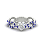 Load image into Gallery viewer, infinity-heart-shaped-twist-diamond-engagement-ring-with-sapphire-in-white-gold-FD11157HTRGSABLANGLE3-NL-WG
