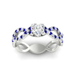 Load image into Gallery viewer, infinity-heart-shaped-twist-diamond-engagement-ring-with-sapphire-in-white-gold-FD11157HTRGSABLANGLE3-NL-WG
