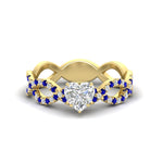Load image into Gallery viewer, infinity-heart-shaped-twist-diamond-engagement-ring-with-sapphire-in-yellow-gold-FD11157HTRGSABLANGLE3-NL-YG