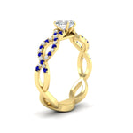 Load image into Gallery viewer, infinity-heart-shaped-twist-diamond-engagement-ring-with-sapphire-in-yellow-gold-FD11157HTRGSABLANGLE3-NL-YG

