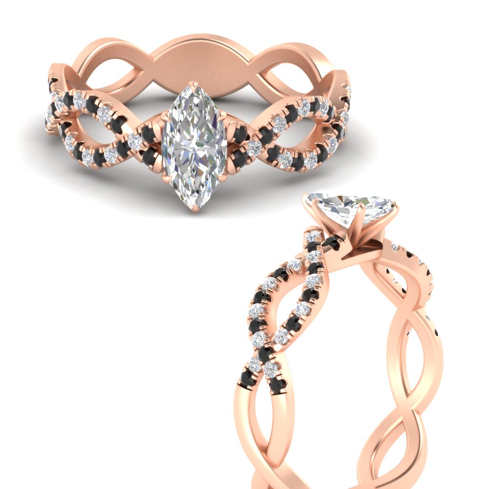 infinity-marquise-cut-twist-diamond-engagement-ring-with-black-diamond-in-rose-gold-FD11157MQRGBLACKANGLE3-NL-RG