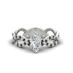 Load image into Gallery viewer, infinity-marquise-cut-twist-diamond-engagement-ring-with-black-diamond-in-white-gold-FD11157MQRGBLACKANGLE3-NL-WG
