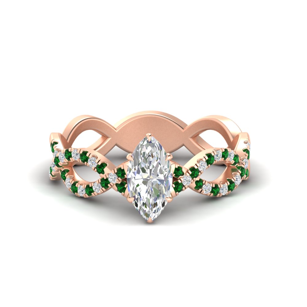 infinity-marquise-cut-twist-diamond-engagement-ring-with-emerald-in-rose-gold-FD11157MQRGEMGRANGLE3-NL-RG