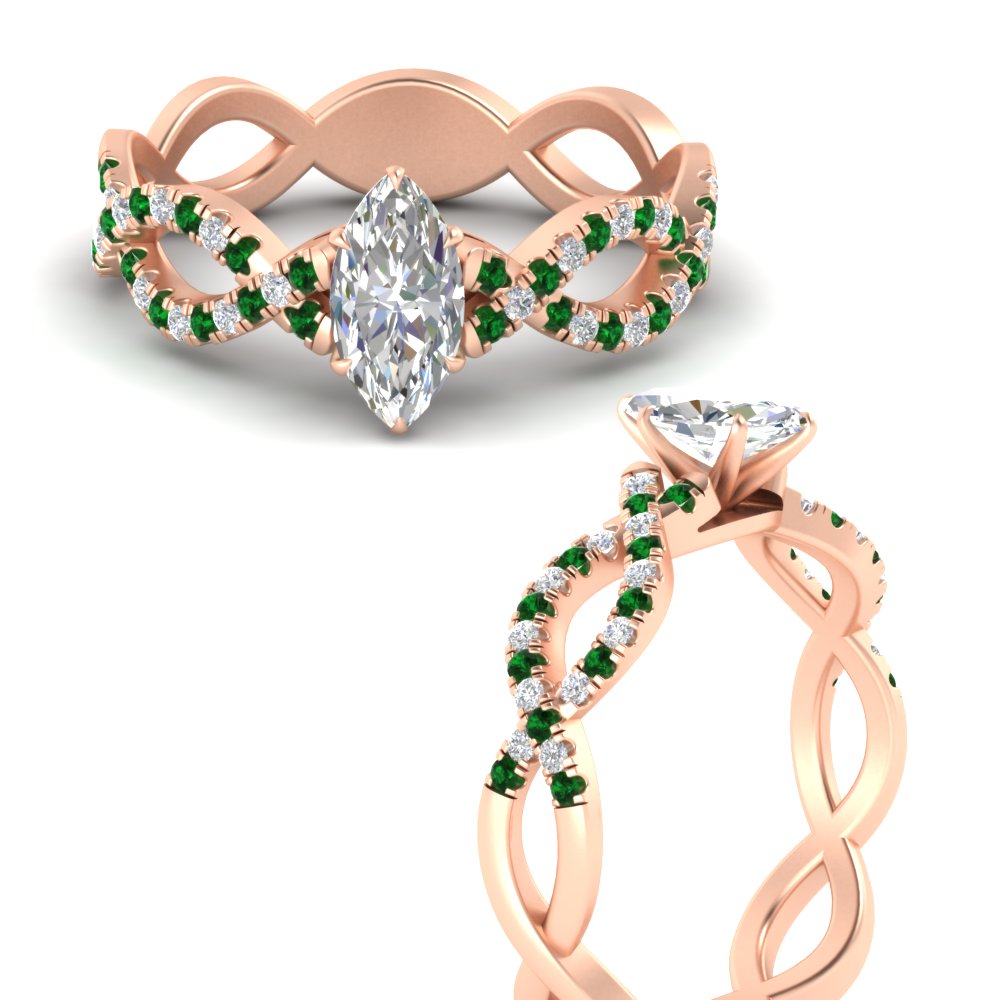 infinity-marquise-cut-twist-diamond-engagement-ring-with-emerald-in-rose-gold-FD11157MQRGEMGRANGLE3-NL-RG