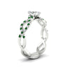 Load image into Gallery viewer, infinity-marquise-cut-twist-diamond-engagement-ring-with-emerald-in-white-gold-FD11157MQRGEMGRANGLE3-NL-WG