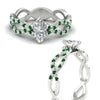 Load image into Gallery viewer, infinity-marquise-cut-twist-diamond-engagement-ring-with-emerald-in-white-gold-FD11157MQRGEMGRANGLE3-NL-WG
