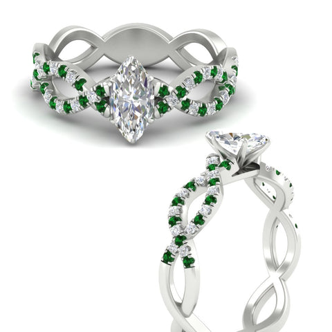 infinity-marquise-cut-twist-diamond-engagement-ring-with-emerald-in-white-gold-FD11157MQRGEMGRANGLE3-NL-WG