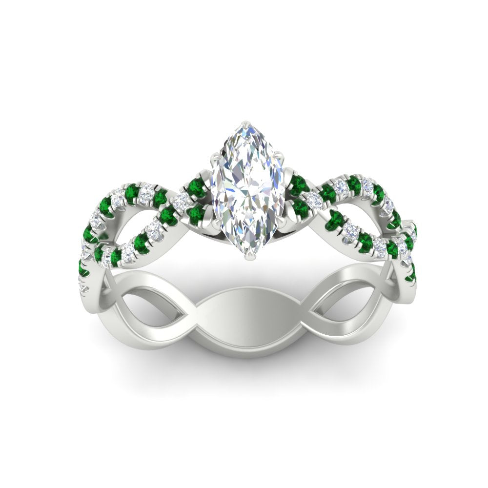 infinity-marquise-cut-twist-diamond-engagement-ring-with-emerald-in-white-gold-FD11157MQRGEMGRANGLE3-NL-WG