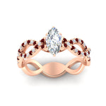 Load image into Gallery viewer, infinity-marquise-cut-twist-diamond-engagement-ring-with-ruby-in-rose-gold-FD11157MQRGRUDRANGLE3-NL-RG
