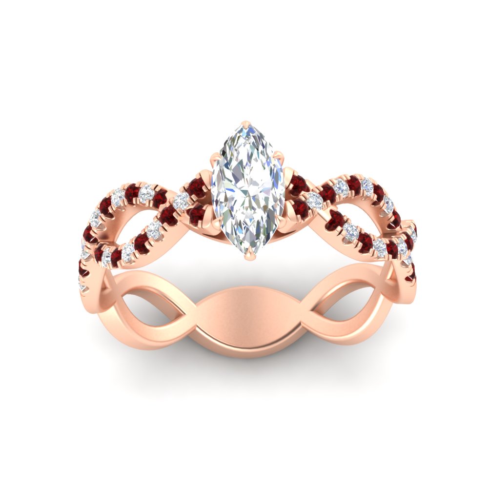infinity-marquise-cut-twist-diamond-engagement-ring-with-ruby-in-rose-gold-FD11157MQRGRUDRANGLE3-NL-RG