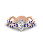 Load image into Gallery viewer, infinity-marquise-cut-twist-diamond-engagement-ring-with-sapphire-in-rose-gold-FD11157MQRGSABLANGLE3-NL-RG
