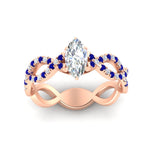 Load image into Gallery viewer, infinity-marquise-cut-twist-diamond-engagement-ring-with-sapphire-in-rose-gold-FD11157MQRGSABLANGLE3-NL-RG
