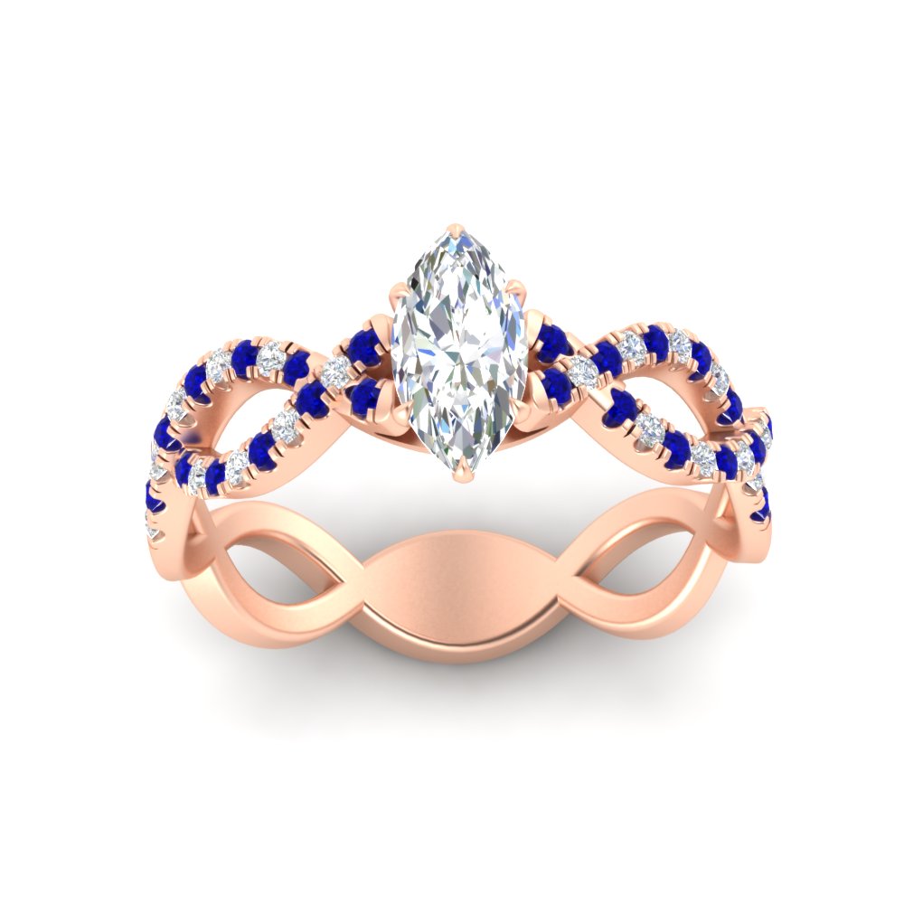 infinity-marquise-cut-twist-diamond-engagement-ring-with-sapphire-in-rose-gold-FD11157MQRGSABLANGLE3-NL-RG
