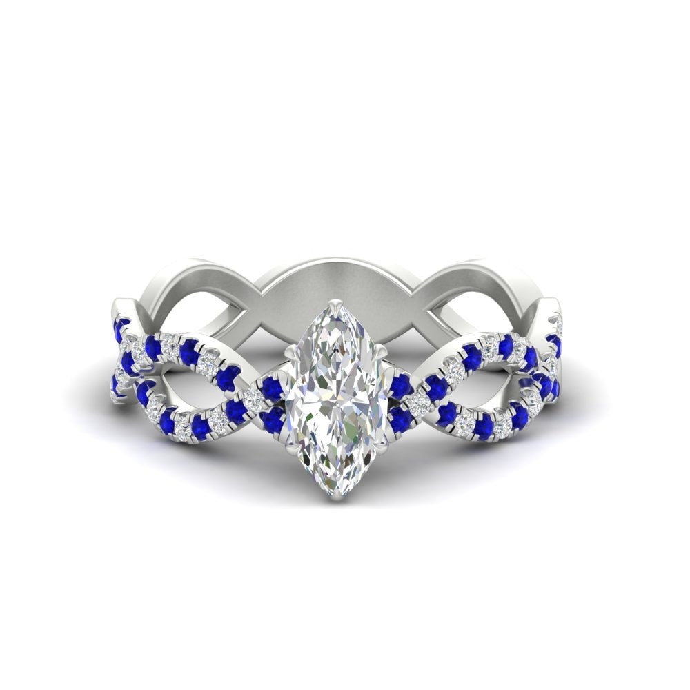 infinity-marquise-cut-twist-diamond-engagement-ring-with-sapphire-in-white-gold-FD11157MQRGSABLANGLE3-NL-WG