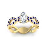 Load image into Gallery viewer, infinity-marquise-cut-twist-diamond-engagement-ring-with-sapphire-in-yellow-gold-FD11157MQRGSABLANGLE3-NL-YG
