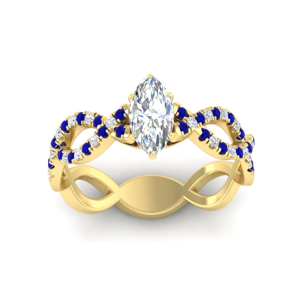 infinity-marquise-cut-twist-diamond-engagement-ring-with-sapphire-in-yellow-gold-FD11157MQRGSABLANGLE3-NL-YG