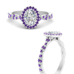 Load image into Gallery viewer, infinity-oval-halo-diamond-engagement-ring-with-purple-topaz-in-white-gold-FD9126OVRGVITOANGLE3-NL-WG_7ddc143b-6e6e-4f1f-b645-34fe1cc5850e?v=1757924932
