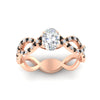 Load image into Gallery viewer, infinity-oval-shaped-twist-diamond-engagement-ring-with-black-diamond-in-rose-gold-FD11157OVRGBLACKANGLE3-NL-RG