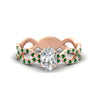 Load image into Gallery viewer, infinity-oval-shaped-twist-diamond-engagement-ring-with-emerald-in-rose-gold-FD11157OVRGEMGRANGLE3-NL-RG