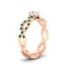 Load image into Gallery viewer, infinity-oval-shaped-twist-diamond-engagement-ring-with-emerald-in-rose-gold-FD11157OVRGEMGRANGLE3-NL-RG