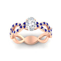 Thumbnail 8 - infinity-oval-shaped-twist-diamond-engagement-ring-with-sapphire-in-rose-gold-FD11157OVRGSABLANGLE3-NL-RG