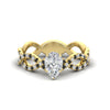 Load image into Gallery viewer, infinity-pear-shaped-twist-diamond-engagement-ring-with-black-diamond-in-yellow-gold-FD11157PERGBLACKANGLE3-NL-YG