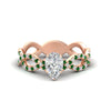 Load image into Gallery viewer, infinity-pear-shaped-twist-diamond-engagement-ring-with-emerald-in-rose-gold-FD11157PERGEMGRANGLE3-NL-RG