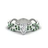Load image into Gallery viewer, infinity-pear-shaped-twist-diamond-engagement-ring-with-emerald-in-white-gold-FD11157PERGEMGRANGLE3-NL-WG