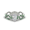 Load image into Gallery viewer, infinity-pear-shaped-twist-diamond-engagement-ring-with-emerald-in-white-gold-FD11157PERGEMGRANGLE3-NL-WG
