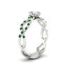 Load image into Gallery viewer, infinity-pear-shaped-twist-diamond-engagement-ring-with-emerald-in-white-gold-FD11157PERGEMGRANGLE3-NL-WG
