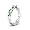 Load image into Gallery viewer, infinity-pear-shaped-twist-diamond-engagement-ring-with-emerald-in-white-gold-FD11157PERGEMGRANGLE3-NL-WG