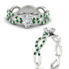 Load image into Gallery viewer, infinity-pear-shaped-twist-diamond-engagement-ring-with-emerald-in-white-gold-FD11157PERGEMGRANGLE3-NL-WG
