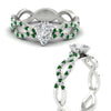 Load image into Gallery viewer, infinity-pear-shaped-twist-diamond-engagement-ring-with-emerald-in-white-gold-FD11157PERGEMGRANGLE3-NL-WG