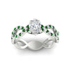 Load image into Gallery viewer, infinity-pear-shaped-twist-diamond-engagement-ring-with-emerald-in-white-gold-FD11157PERGEMGRANGLE3-NL-WG