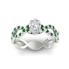 Load image into Gallery viewer, infinity-pear-shaped-twist-diamond-engagement-ring-with-emerald-in-white-gold-FD11157PERGEMGRANGLE3-NL-WG
