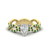 Load image into Gallery viewer, infinity-pear-shaped-twist-diamond-engagement-ring-with-emerald-in-yellow-gold-FD11157PERGEMGRANGLE3-NL-YG