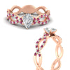 Load image into Gallery viewer, infinity-pear-shaped-twist-diamond-engagement-ring-with-pink-sapphire-in-rose-gold-FD11157PERGSADRPIANGLE3-NL-RG