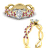 Load image into Gallery viewer, infinity-pear-shaped-twist-diamond-engagement-ring-with-pink-sapphire-in-yellow-gold-FD11157PERGSADRPIANGLE3-NL-YG