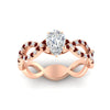 Load image into Gallery viewer, infinity-pear-shaped-twist-diamond-engagement-ring-with-ruby-in-rose-gold-FD11157PERGRUDRANGLE3-NL-RG