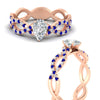 Load image into Gallery viewer, infinity-pear-shaped-twist-diamond-engagement-ring-with-sapphire-in-rose-gold-FD11157PERGSABLANGLE3-NL-RG